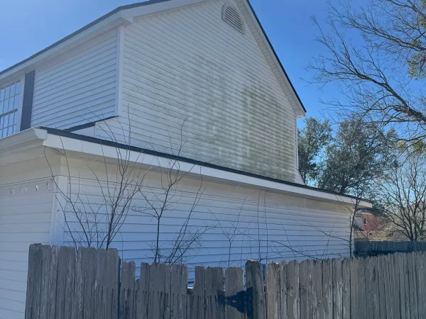 College Station home exterior before professional soft washing by Stonevale Exterior Co.